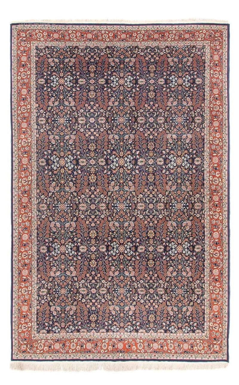Hereke-Orientteppich – handgeknüpft, Dunkelblau, 363 × 237 cm
