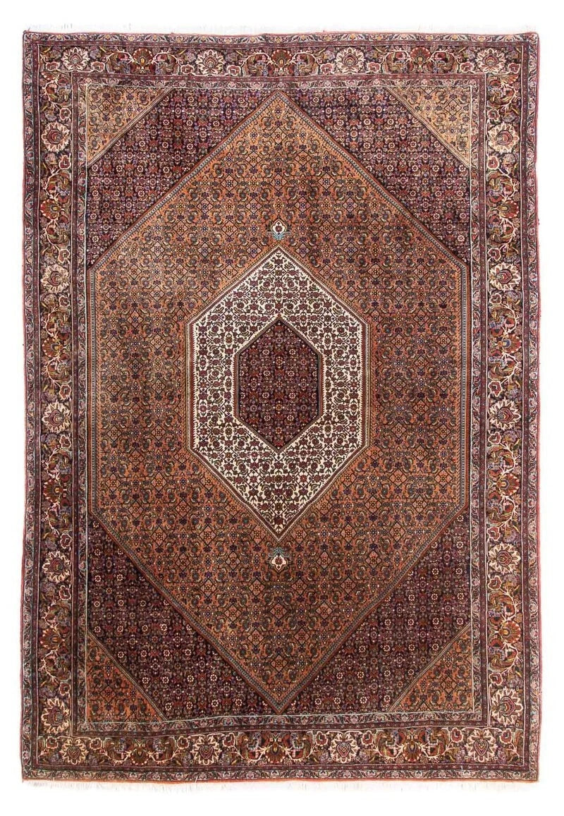 Bidjar-Perserteppich – handgeknüpfter Orientteppich in Braun, 305 × 210 cm
