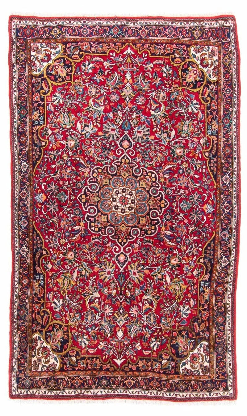 Bidjar-Perserteppich – handgeknüpfter Orientteppich in Rot, 212 × 128 cm