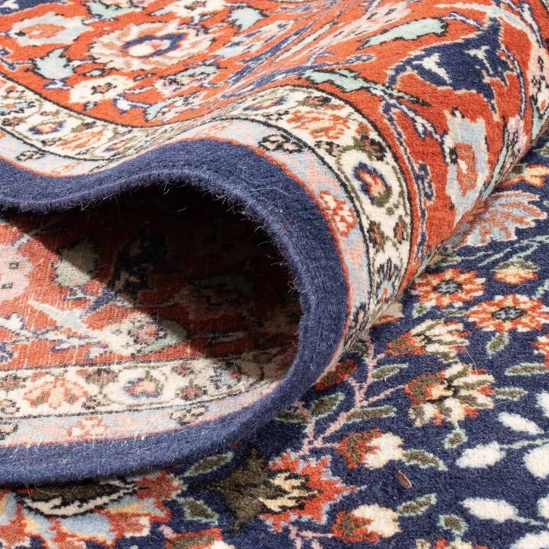 Hereke-Orientteppich – handgeknüpft, Dunkelblau, 363 × 237 cm