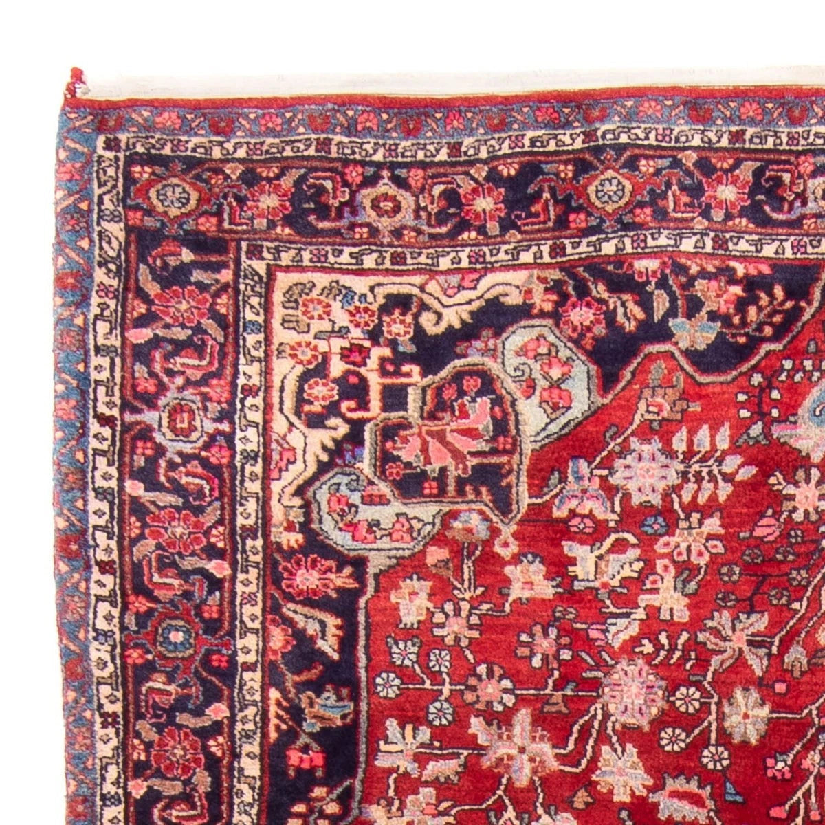 Bidjar-Perserteppich – handgeknüpfter Orientteppich in Rot, 260 × 149 cm