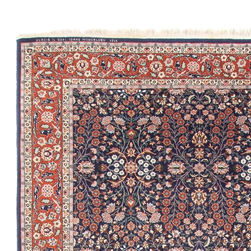 Hereke-Orientteppich – handgeknüpft, Dunkelblau, 363 × 237 cm