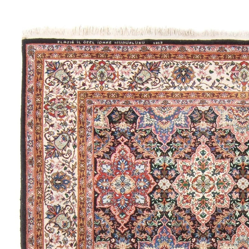 Hereke-Orientteppich – handgeknüpft, Dunkelblau, 252 × 176 cm