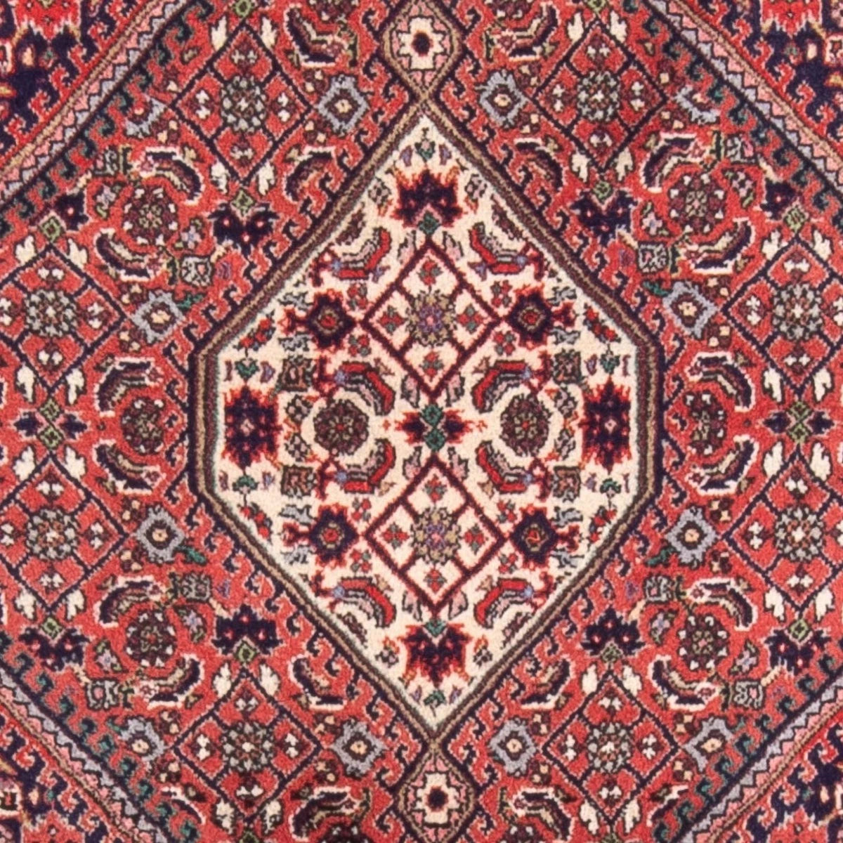 Bidjar-Perserteppich – handgeknüpfter Orientteppich in Rot, 105 × 75 cm