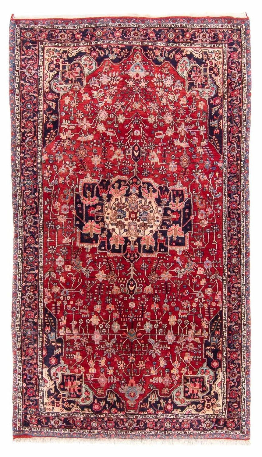 Bidjar-Perserteppich – handgeknüpfter Orientteppich in Rot, 260 × 149 cm