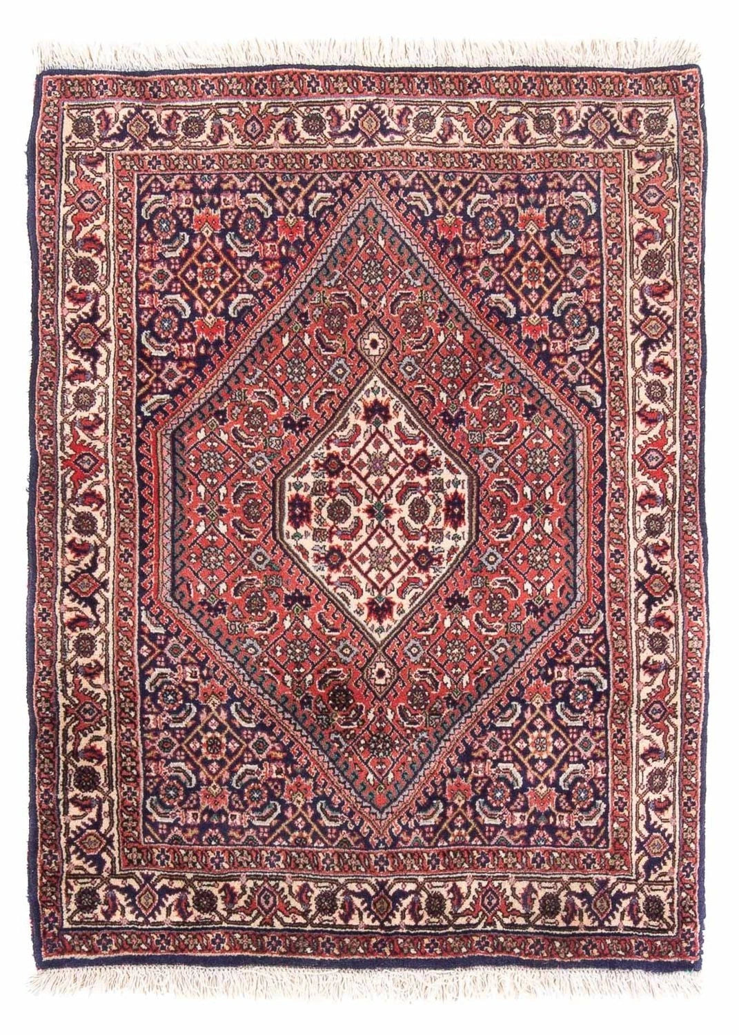 Bidjar-Perserteppich – handgeknüpfter Orientteppich in Rot, 105 × 75 cm