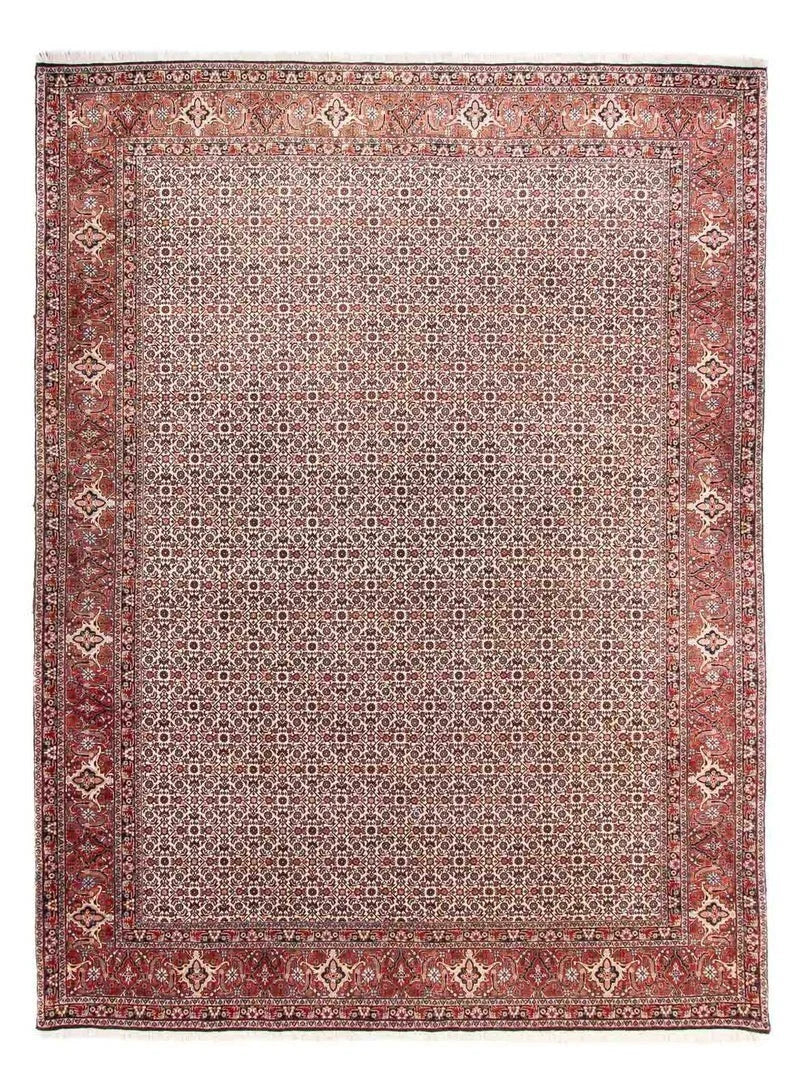 Bidjar-Perserteppich – handgeknüpfter Orientteppich in Beige, 340 × 250 cm