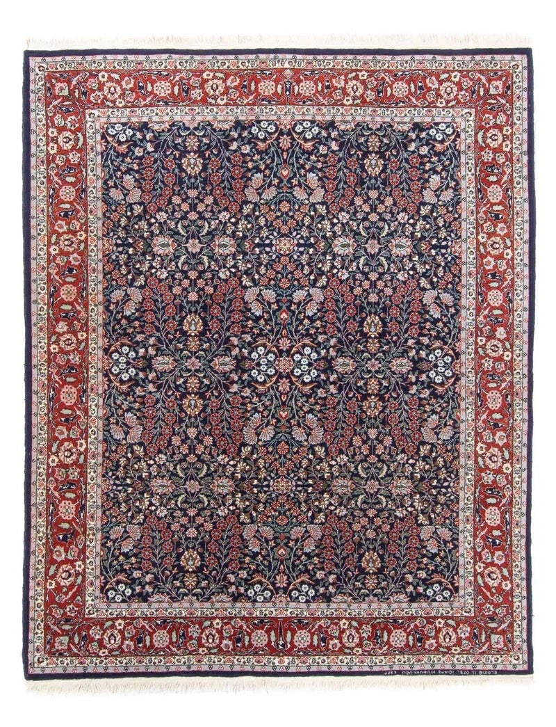 Hereke-Orientteppich – handgeknüpft, Dunkelblau, 230 × 176 cm