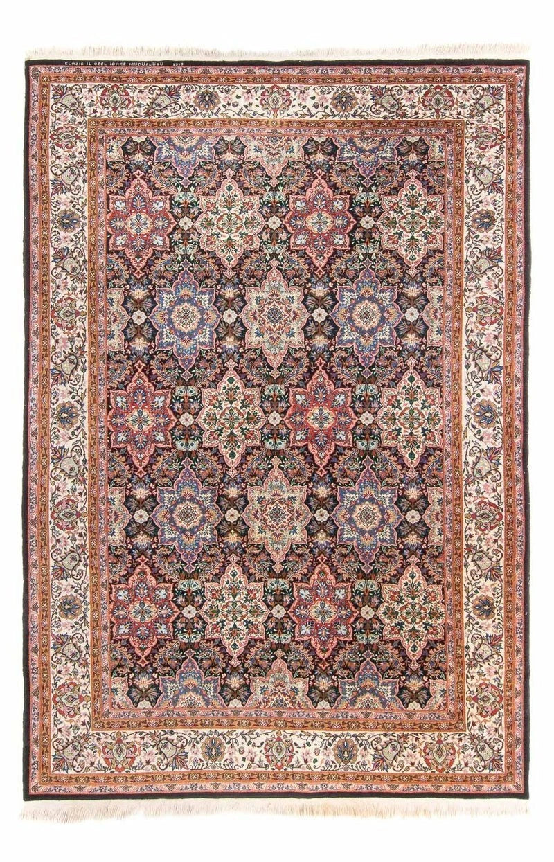 Hereke-Orientteppich – handgeknüpft, Dunkelblau, 252 × 176 cm
