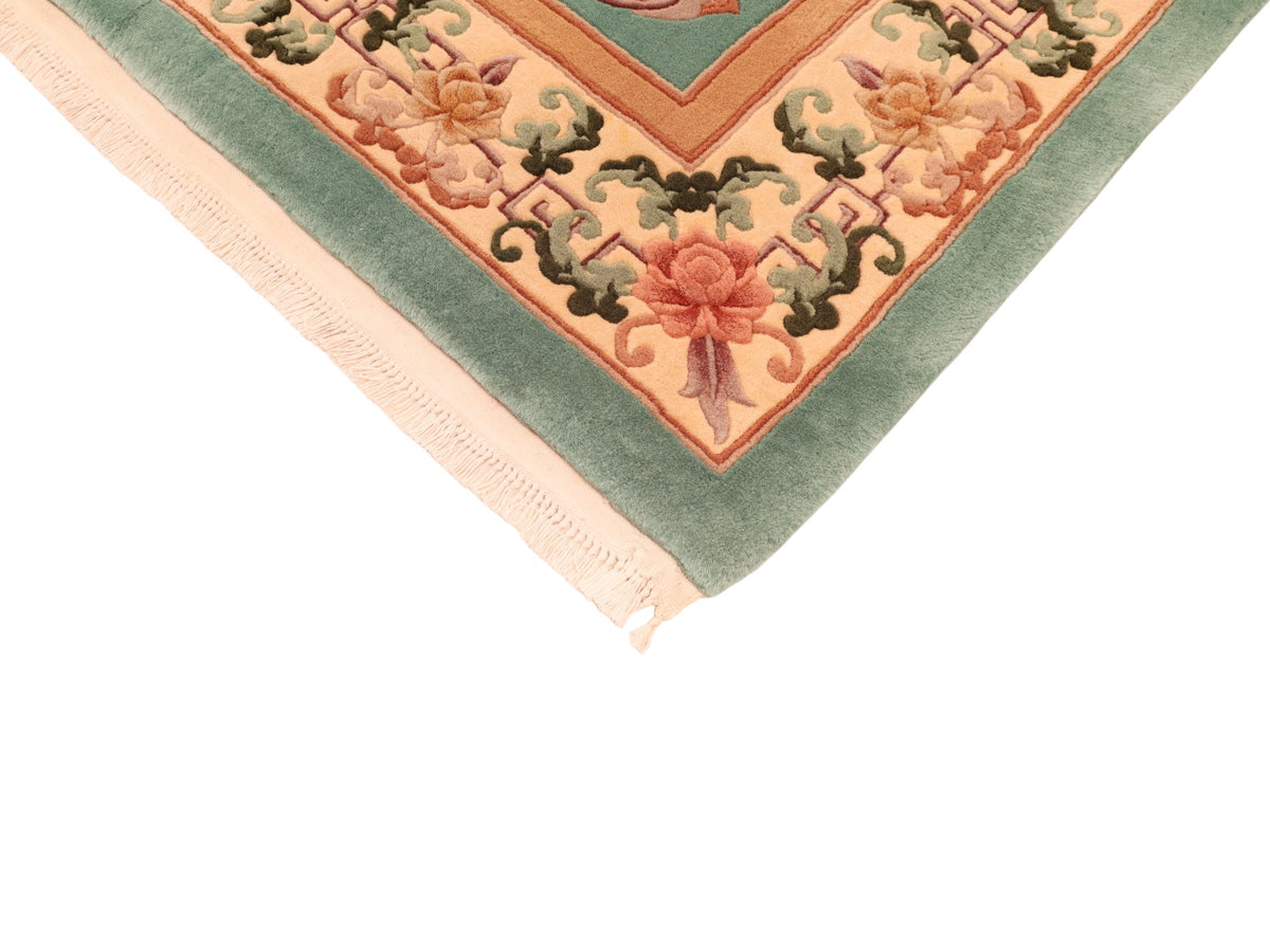 Chinesischer Teppich mit Kranichmotiven – handgeknüpft aus Wolle, 305 × 245 cm