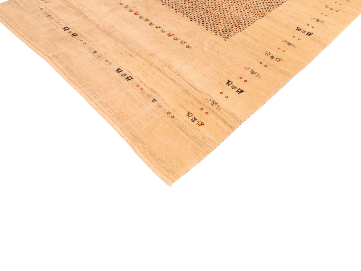 Moderner Wollteppich in Beige – handgeknüpft, 305 × 210 cm